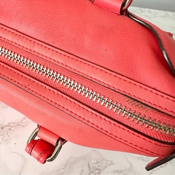 6. Coach Legacy Haley Satchel Leather Boston Bag Bright Soft Red Fringe Tassle - Picture 12 of 15